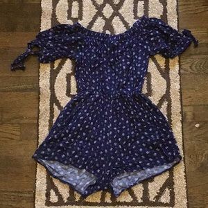 Kaileigh blue print romper